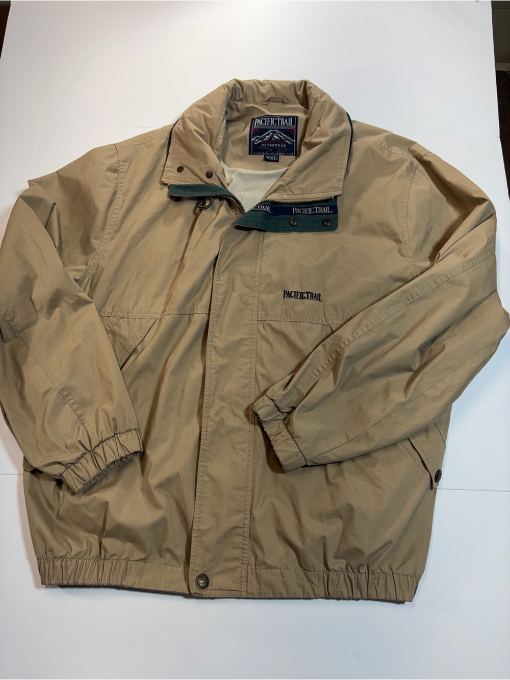 Vintage Pacific Trail Khaki Windbreaker Jacket XXL